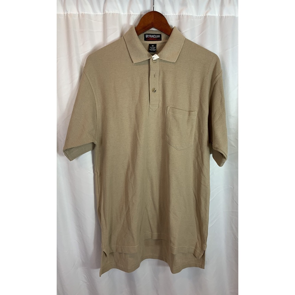 Ultra Club‎ Collection Men's Beige Polo Shirt Sz Medium EUC !!!